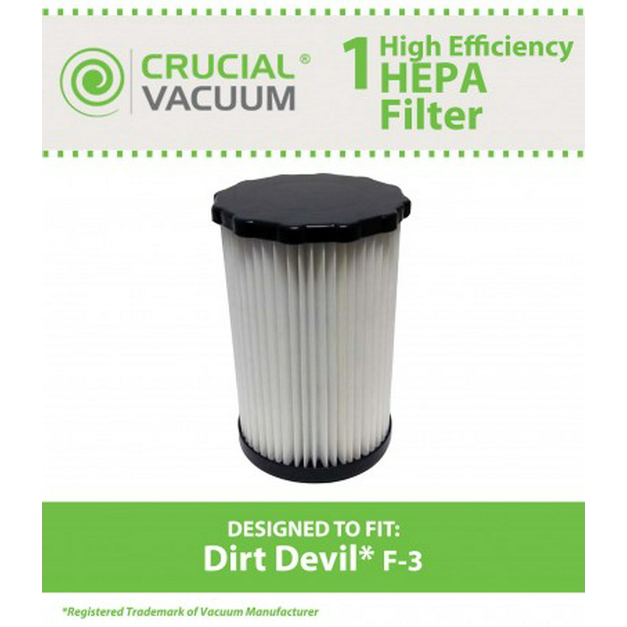 Bulk,1 pk,2 pk,4 pk 1-Pack M082500 M082505 M082555 M082581 SD40005 Think Crucial Replacement Air Filters 7.2-Inches Tall HEPA Style Part Dirt Devil F-3 Vacuum Cleaner Filter Pair with Parts #3250435001 Model Washable and Reusable 
